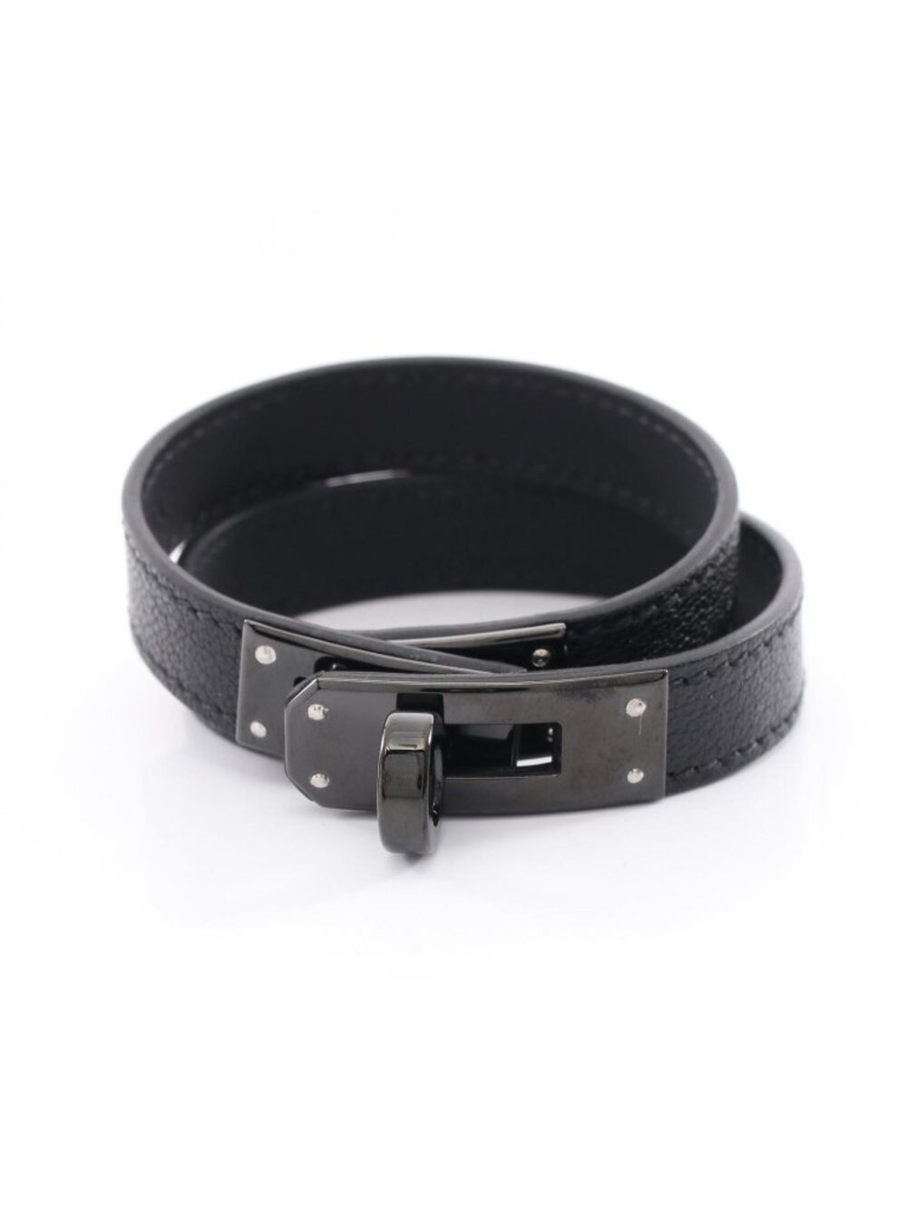 Hermes Bracelet Kelly Double Tour So Black Leather